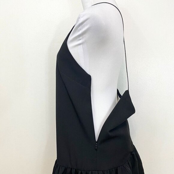 NEVER FULLY DRESSED MAGGIE BLACK CRISS CROSS DROP WAIST MINI RUFFLE DRESS - 2 - Picture 6 of 10